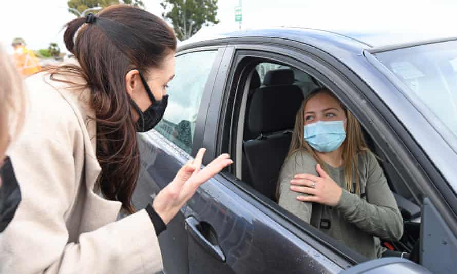 New Zealand premier curate Jacinda Ardern visits a vaccination centre successful Hastings.