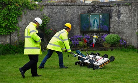 Engineers search the mass grave at the former mother and baby home in Tuam, County Galway.