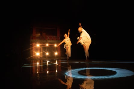 Luke Currie-Richardson and Jordan O’Davis dancing on a stage