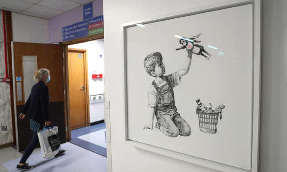 Banksy’s Game Changer is seen in Southampton general hospital