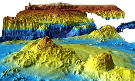 An undated supplied image from Geoscience Australia shows a computer generated three-dimensional view of the sea floor.