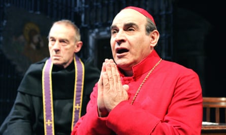 Michael Jayston (The Confessor), left, and David Suchet (Cardinal Benelli) in The Last Confession, at Chichester Festival theatre in 2007.