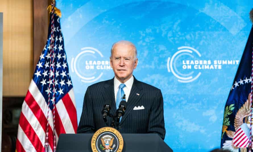 President Joe Biden speaks at the virtual summit on climate.