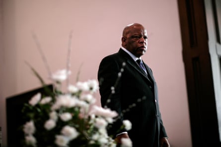 Representative John Lewis attends church service