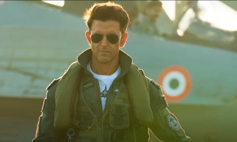 Hrithik Roshan as Squadron Leader Shamsher ‘Patty’ Pathania in the Indian film Fighter