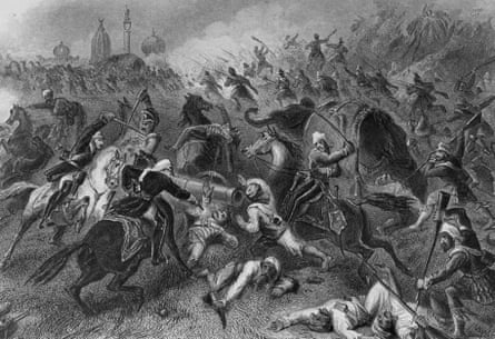 The battle at Cawnpore (Kanpur) where a British garrison was wiped out during the Indian ‘mutiny’ of 1857.