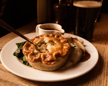 plate of pie with gravy