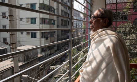 A Dhaka resident in his apartment in Mohammadpur.