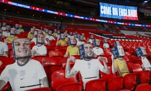 Some familiar faces in the empty stands at Wembley.