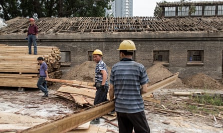 Workers restore the few remaining cellblocks of the Taiyuan prison camp ahead of Chinese commemorations to mark 70 years since the end of the second world war.
