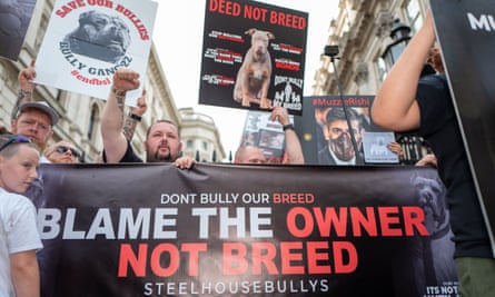 Protests in London against the American XL bully ban.