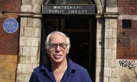 Bernard Kops outside Whitechapel library in east London, 2005.