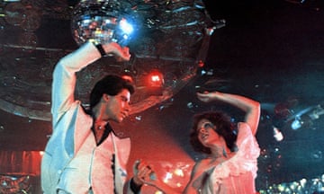John Travolta mid-dance in Saturday Night Fever
