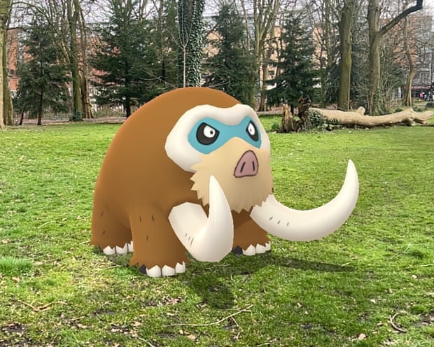 Pokémon Mamoswine in a park in Manchester