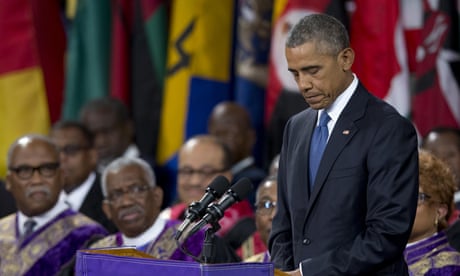 Obama Gives Searing Speech On Race In Eulogy For Charleston Pastor Us News The Guardian