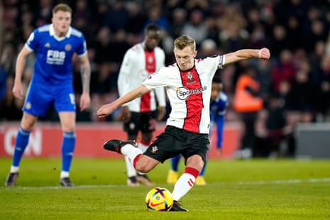 James Ward-Prowse shapes to shoot, but fails to score.
