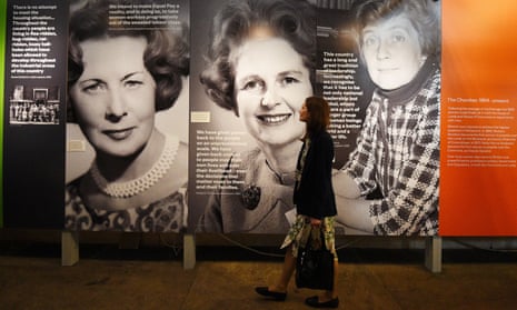 Voice &amp; Vote: Women’s Place in Parliament exhibition, with (from left) photographs of Barbara Castle, Margaret Thatcher and Shirley Williams.