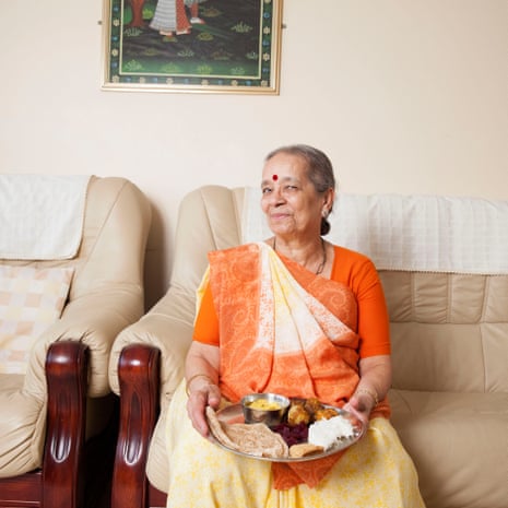Grandmas, we love you: Rajni Jesrani at home in Leicestershire.