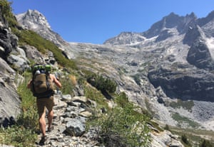 Starting up the big climb to Kaweah Gap, High Sierra Trail , Sierra Nevada