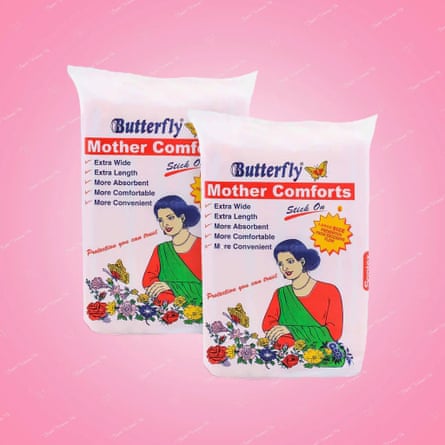 Two packets of Butterfly brand Mother Comforts sanitary pads
