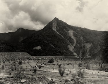 black and white image of a mountain