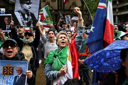 Iranians living in Australia attend a rally in Sydney in support of protests in Iran