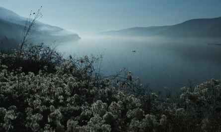 Mist on the Danube near Golubac, Serbia, on the border with Romania.