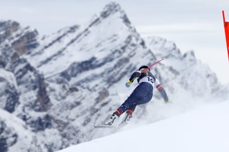 Lindsey Vonn skis during the women’s downhill training
