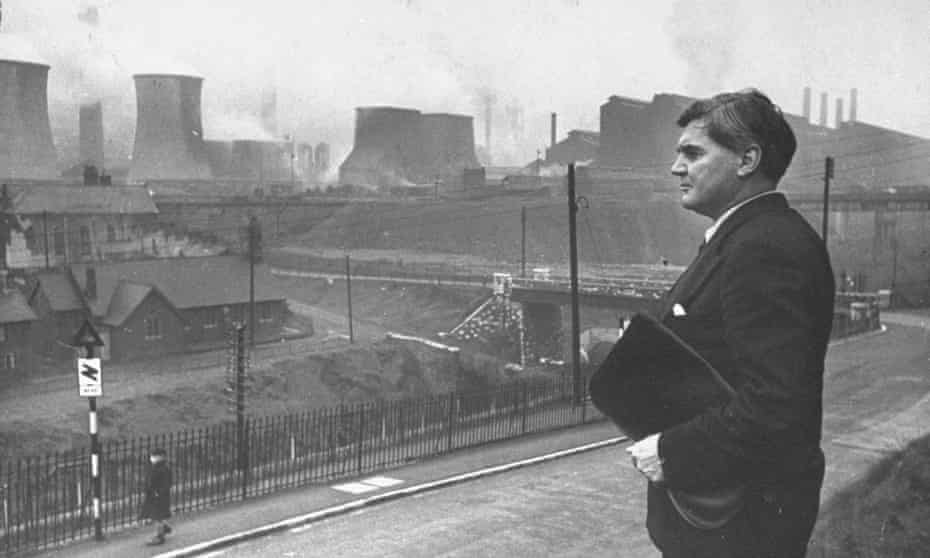 Labour politician Aneurin Bevan at Ebbw Vale steelworks in 1945