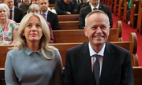 Chloe and Bill Shorten at an ecumenical service to mark the start of the parliamentary year