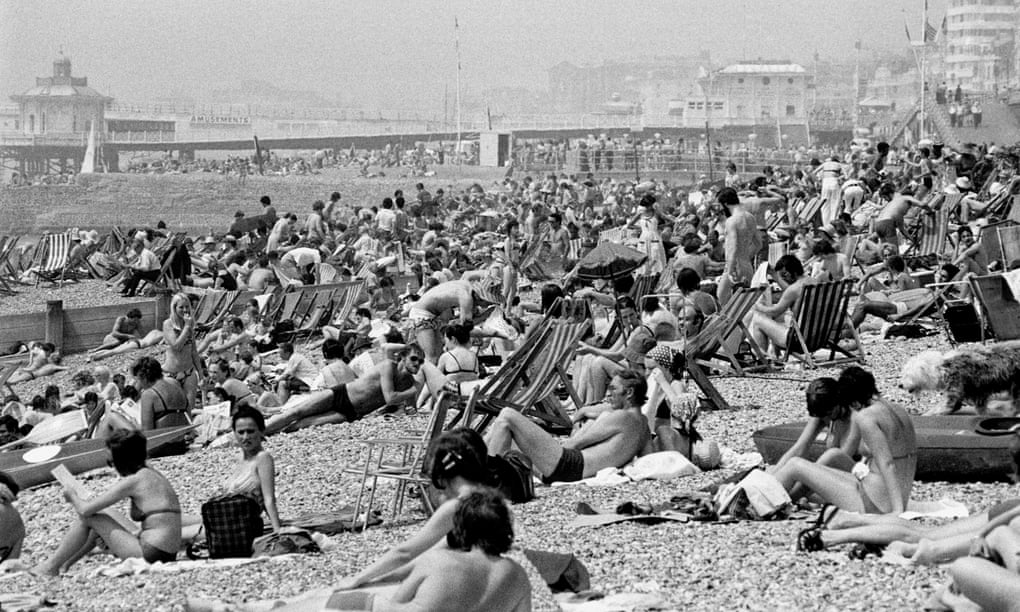 Brighton beach in June 1976.