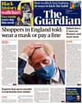 Guardian front page, Tuesday 14 July 2020