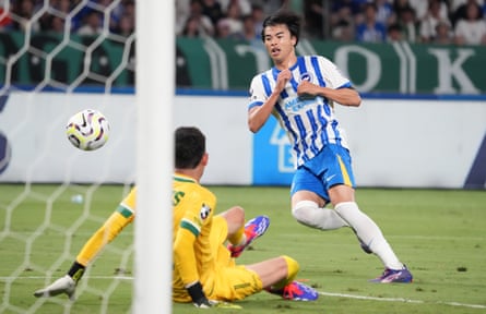 Brighton’s Kaoru Mitoma in action during a pre-season friendly against Tokyo Verdy.