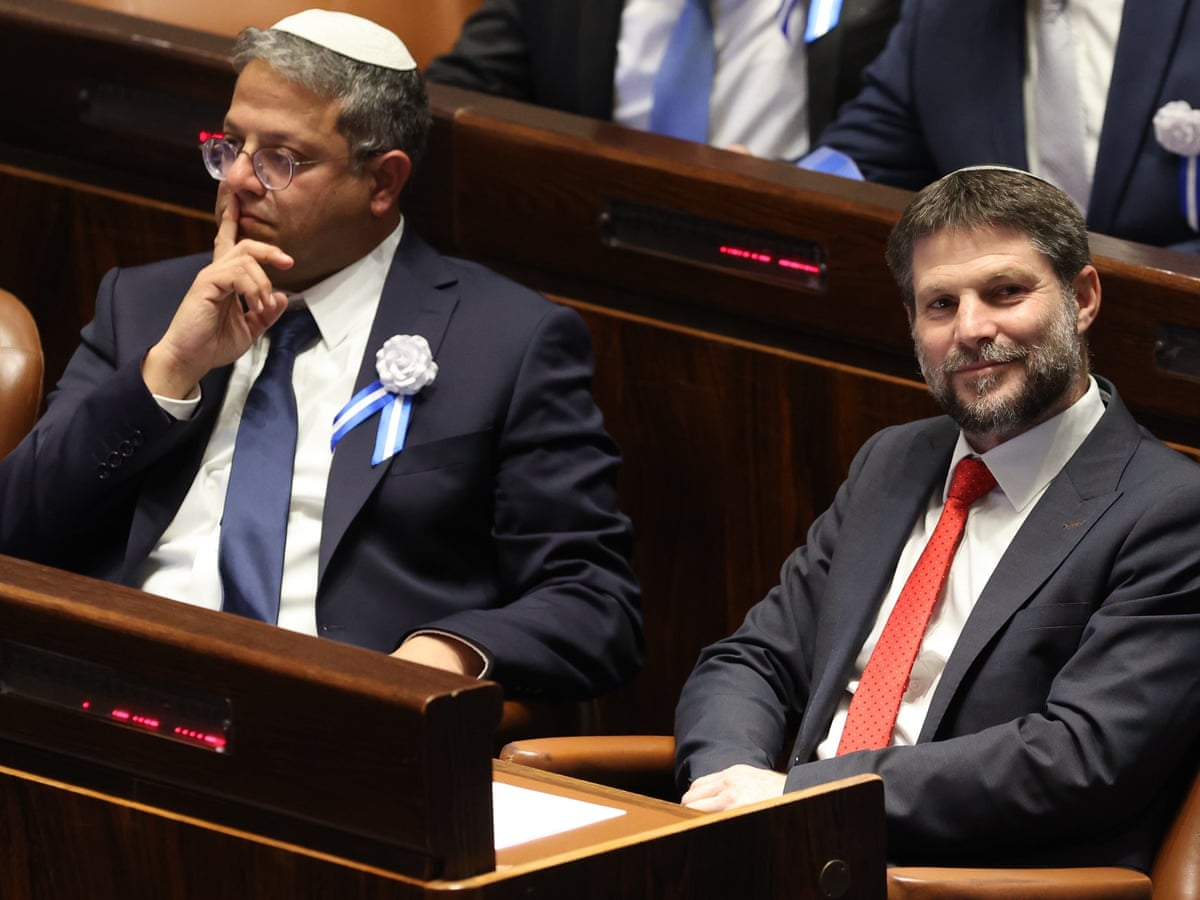 Who are Bezalel Smotrich and Itamar Ben-Gvir, the Israeli ministers facing sanctions? | Israel | The Guardian