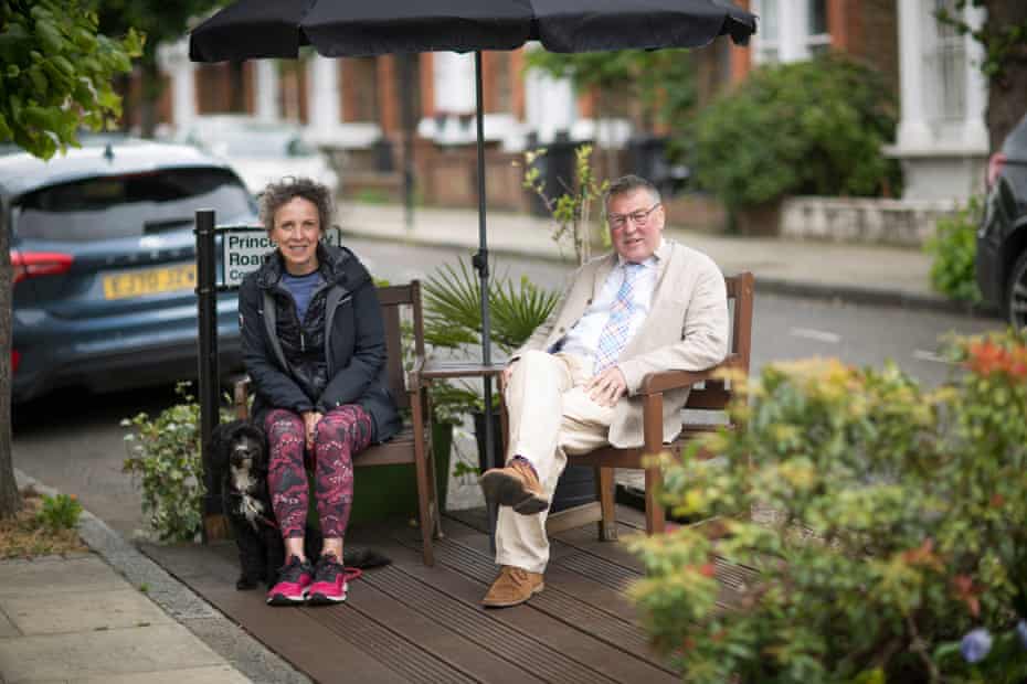Vincent Stops in Hackney, north-east London, with neighbour Rachel DeLisser.