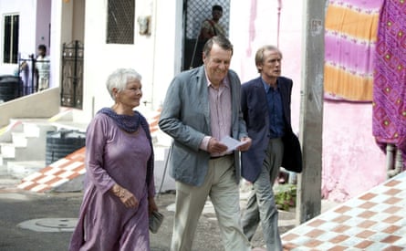 With Judi Dench and Bill Nighy in The Best Exotic Marigold Hotel.