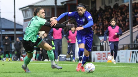 Rochdale’s Tarryn Allarakhia in action against Eastleigh on 29 November 2025
