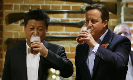 Britain’s efforts to cosy up to China reached their peak with Xi’s visit in 2015, when the president joined David Cameron for a pint at a pub in Buckinghamshire.