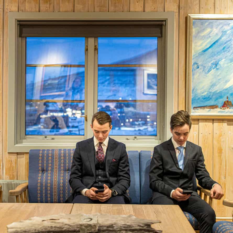 Two boys sitting