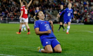 Women's Super League - Manchester United v Chelsea<br>Soccer Football - Women's Super League - Manchester United v Chelsea - Leigh Sports Village, Leigh, Britain - November 6, 2022 
Chelsea's Lauren James scores their second goal Action Images via Reuters/Ed Sykes