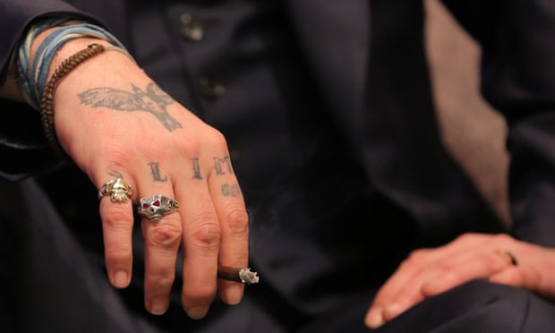 Slim tattoo … Depp at a California film festival in 2016.