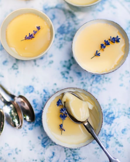 ‘The honey adds to the silky quality’: honey panna cotta.