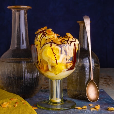 A simple vanilla sundae, by Fergus Henderson. 20 best meals for one. Food stylist Polly Webb-Wilson.