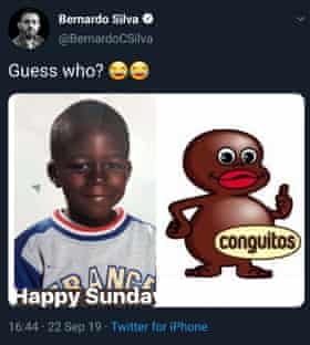 The tweet sent by Manchester City’s Bernardo Silva.