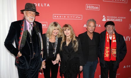 Mick Fleetwood, Christine McVie, Stevie Nicks, Lindsey Buckingham and John McVie in 2018.