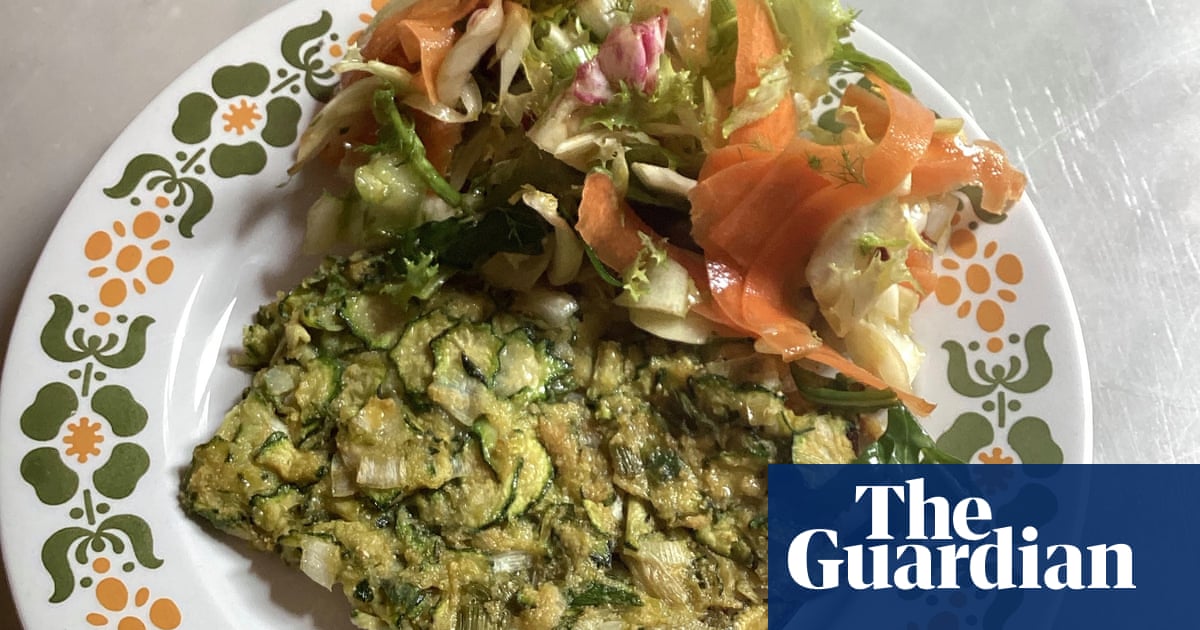 Rachel Roddy's recipe for courgette, onion and chickpea flour bake, or scarpaccia | A kitchen in Rome