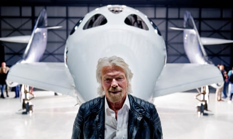Richard Branson with his new spaceship