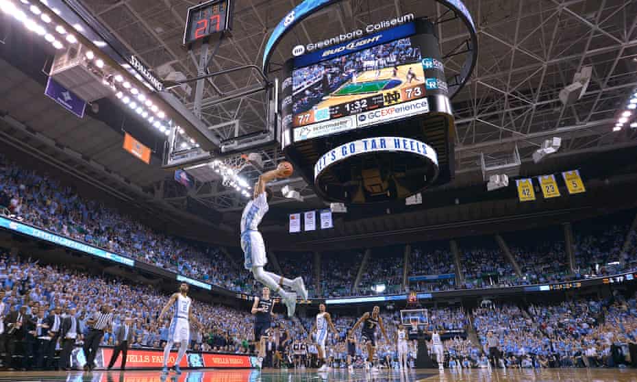 The North Carolina Tar Heels play Notre Dame at the Greensboro Coliseum on Sunday in Greensboro, North Carolina. The state could be deprived of such NCAA events for six years if HB2 is not repealed.