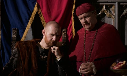 Henry VIII: Rise of a Tyrant with Laurence Spellman as the king and Steve Steen as Cardinal Wolsey.