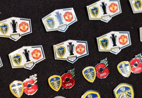 Pin badges are sold outside Elland Road.